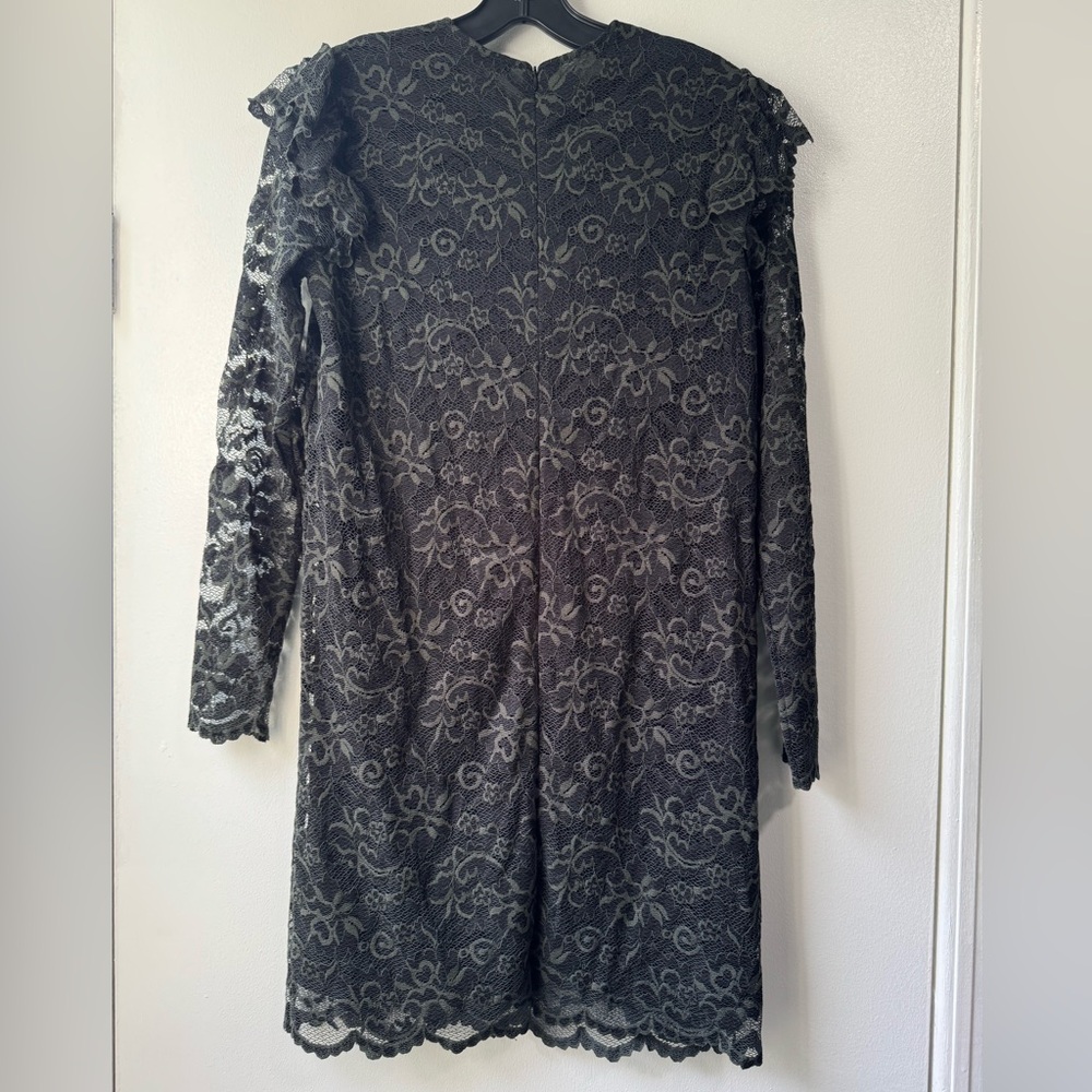 Ganni Flynn Mini Lace Dress in Dark Green Size 34/4 - Picture 5 of 9